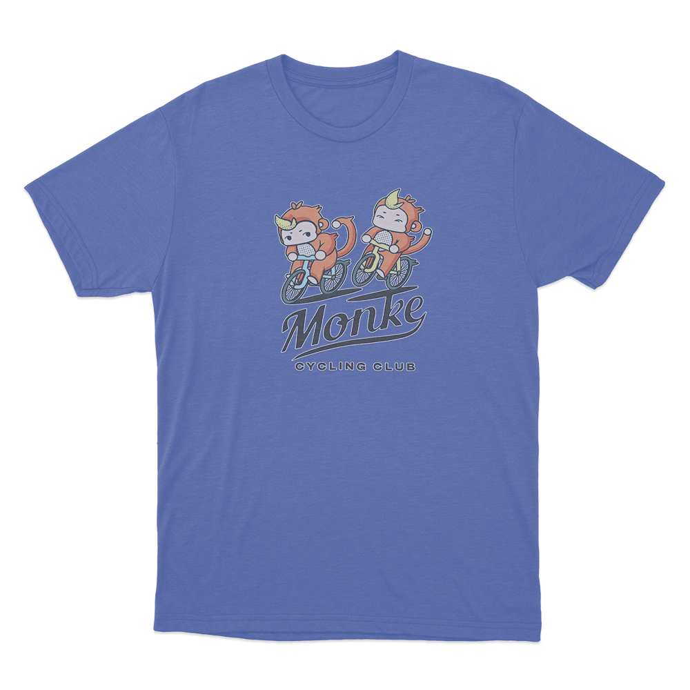 Monke Cycling Club Unisex T Shirt Blue Monke Cycling Club Unisex T Shirt Blue