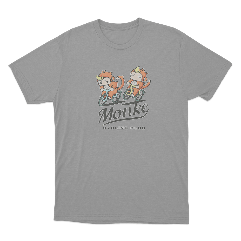 Monke Cycling Club Unisex T Shirt Grey Monke Cycling Club Unisex T Shirt Grey