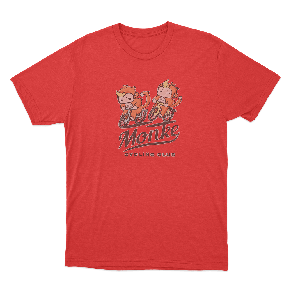 Monke Cycling Club Unisex T Shirt Red Monke Cycling Club Unisex T Shirt Red