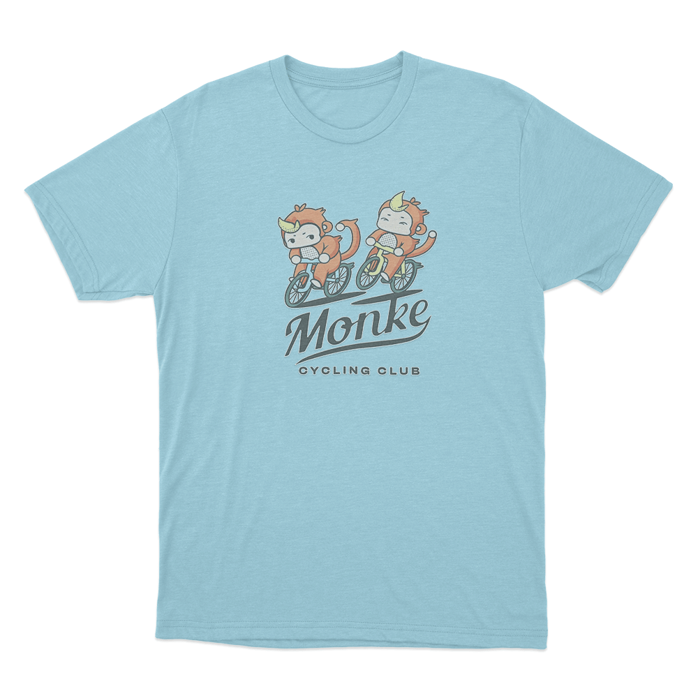 Monke Cycling Club Unisex T Shirt Sky Blue Monke Cycling Club Unisex T Shirt Sky Blue