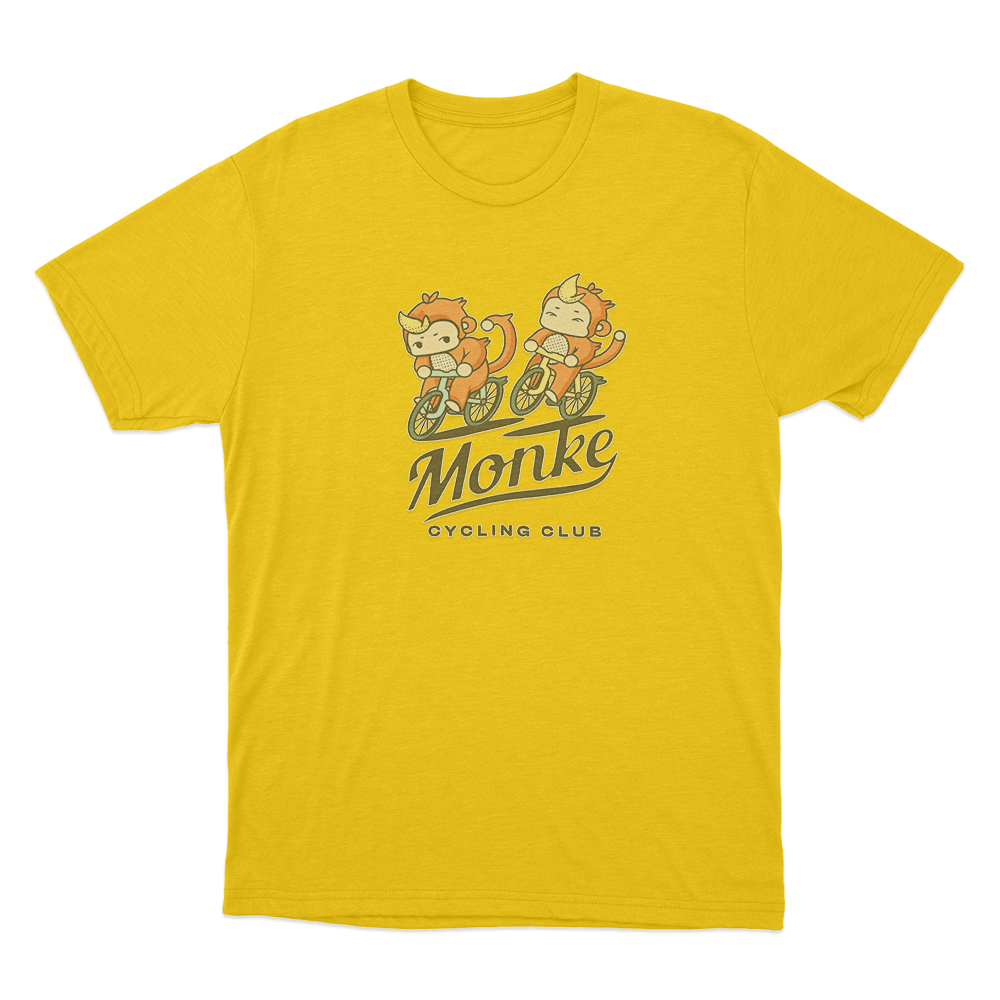 Monke Cycling Club Unisex T Shirt Yellow Monke Cycling Club Unisex T Shirt Yellow