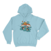 Monkey Onsen Unisex Hoodie Sky Blue